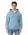 Heren Hooded Sweater met rits Softstyle Gildan SF600 stone blue
